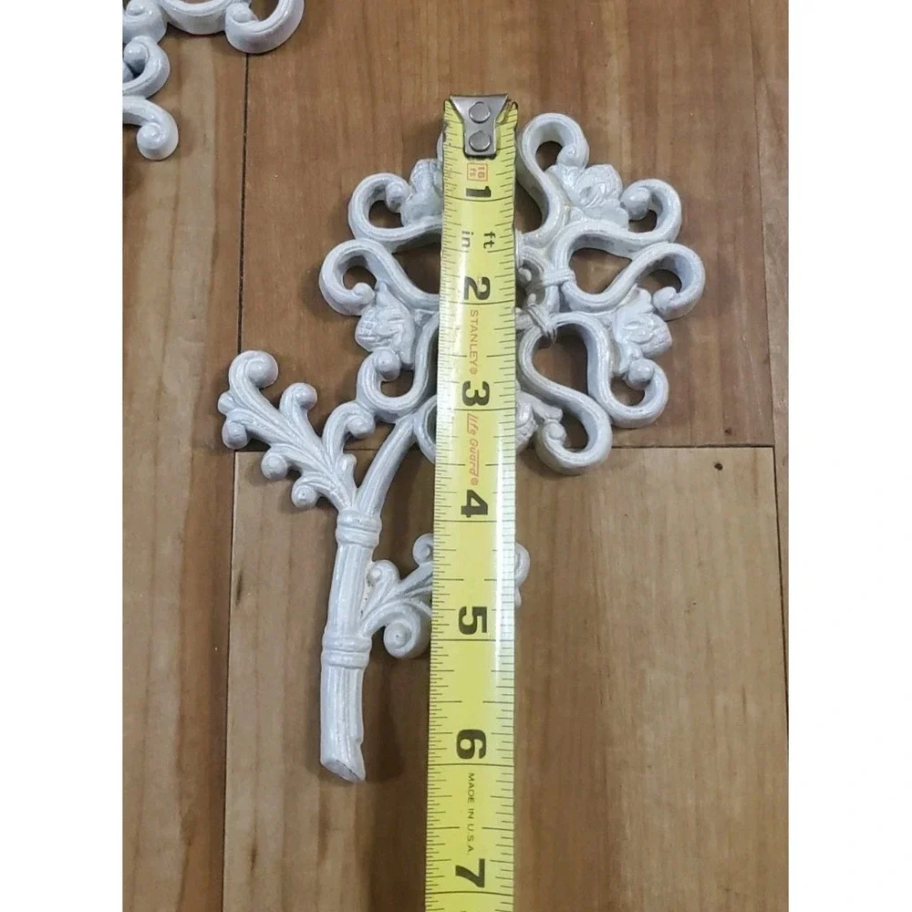 Vintage Homco Wall Decor White Floral Syroco Plaques 7360 Set of 3